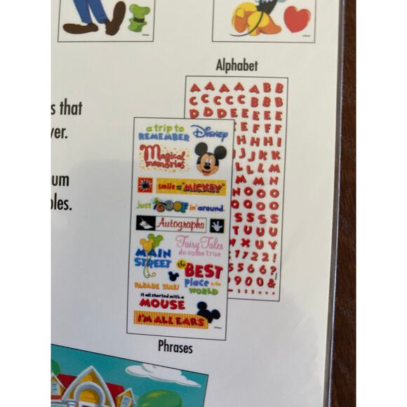 Disney Red Alphabet and Magic Kingdom Phrases Scrapbook Sticker Set - Picture 2 of 4